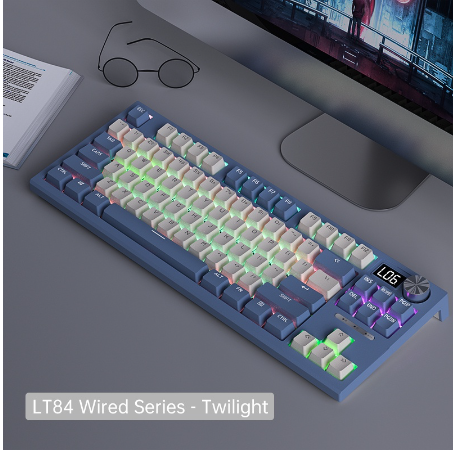 LANGTU LT84 Mechanical keyboard with screen wired keyboard RGB backlit with knob mechanical keyboard