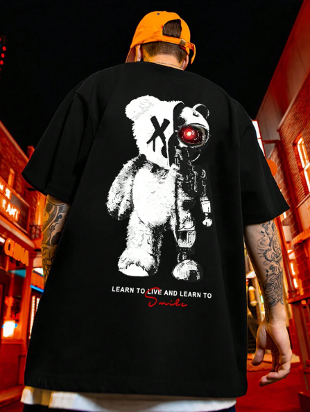 Manfinity LEGND Men Plus Bear & Slogan Graphic Tee
