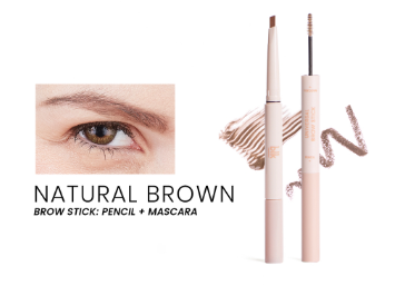 Blk Cosmetics Universal Brow Stick Pencil + Mascara Natural Brown