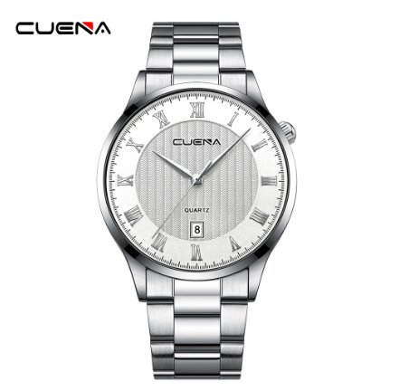 Men's Watches CUENA Original Brand Fashion Simple 40CM Dial Stainless Steel Quartz Analog Waterproof 6073 M2