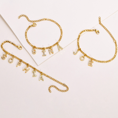 Initial Letter Pendant Bracelet