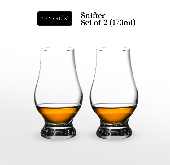CRYSALIS Snifter Whiskey Single Malt Glass 173ml | 6oz [Set of 2] Bar Liquor Drinking Glass