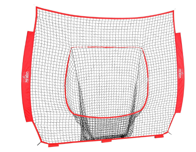 Baseball & Softball Replacement Net (NET ONLY) 7-Strand Heavy Duty Knotless Polyester Replacement Baseball Net for Baseball Pitching Hitting and Throwing Practice Fits 7x7FT Size Baseball Bow Style