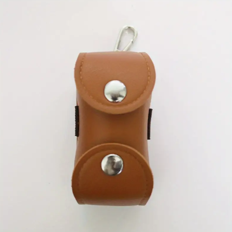 1pc Portable Mini PU Leather Golf Storage Bag, Waist Hanging Golf Protection Bag