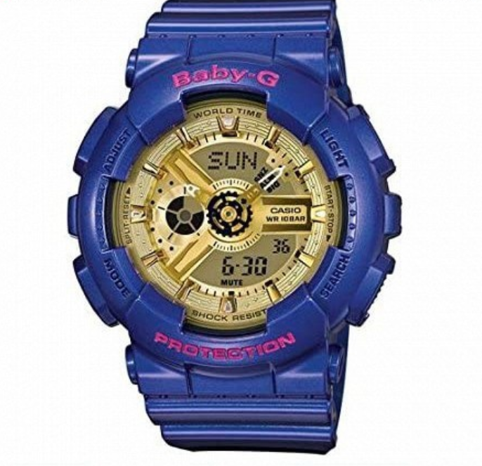 Casio Baby-g BA-111GGC-2A Digital Analog Rubber Strap Watch For Women