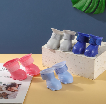 4pcs Waterproof Dog Shoes Boots Non-Slip Rain Shoes Pet Boots