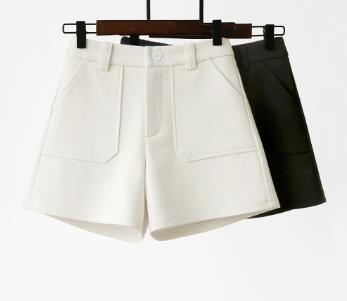 Lovito Women Pocket Shorts L67AD141 White/Black