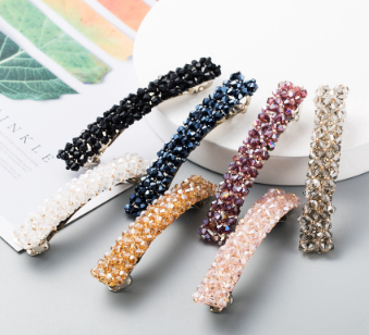 Korean Handmade Beaded Crystal Hair Clip Fashion Simple Woman Side Clip Bangs Clip Hair Accessories