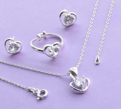 Italy Sterling Silver Jewelry Stone Set For Child