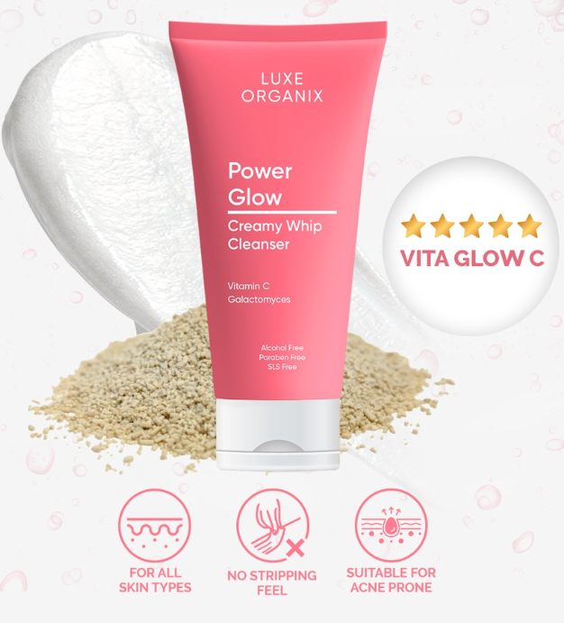 Luxe Organix Power Glow Galactomyces Brightening Vitamin C Cleanser 150ml
