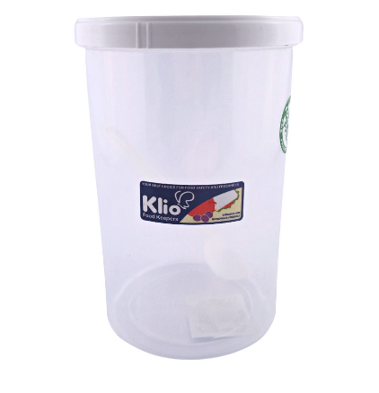 Klio Twist Cap Round Food Keeper Tall With Spoon White  900ml