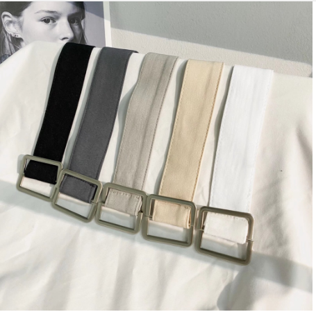 【5 Color】Ins Men's Women's Fashion Thick Fabric Safe and Healthy Material Canvas Belt Korean Style Unisex Plain Belts
