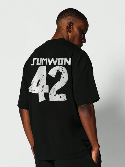 SUMWON Tee With Letter & Number Graphic Print