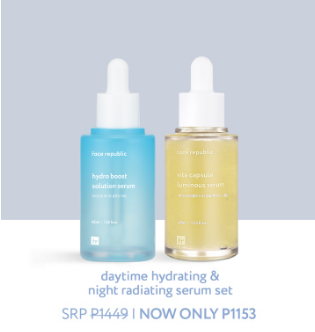 Face Republic Daytime Hydrating and Night Radiating Serum Set [Hyaluronic Acid, Niacinamide 5%]