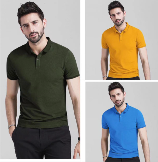 Simple Men's Drifit Polo Shirt Unisex Quality Korea Fashion T-shirt White For Men