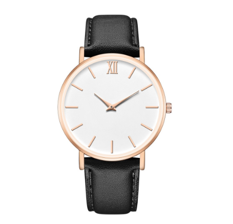 New neutral and simple literature and art bar pin Roman scale belt fashion gold shell quartz watch leisure Korean leather Watch F01