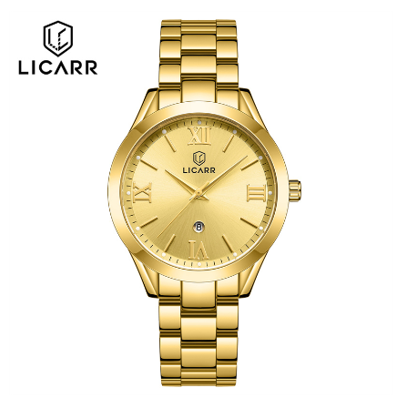 LICARR Casual Women's Watches Fashion Original Waterproof Quartz Ladies Date Light Display Watch Gift Wife 7303 F1