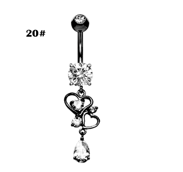 Moon Belly Button Ring Heart Shaped Black Belly Button Ring Button Nail b20