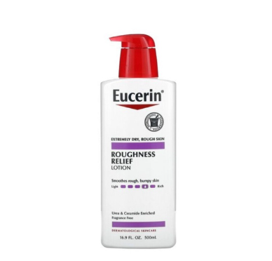 Eucerin Roughness Relief Lotion, Fragrance Free, 16.9 fl OZ 500 MLPump Bottle