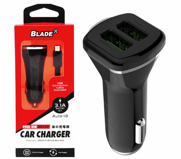 Blade Dual USB Car Charger DL-C23 3.1A Black