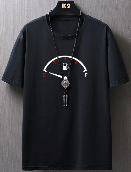 Manfinity Homme Men T-Shirts Fit Crew Neck Short Sleeve Graphic Tee Summer Polyester