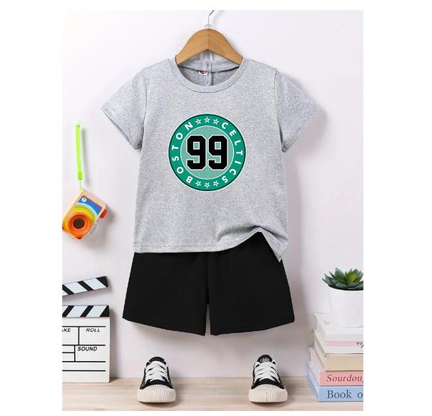 Boy Clothes Corp Terno for Kids Boys Fashion Sando Shorts Set Summer Tshirt  S13