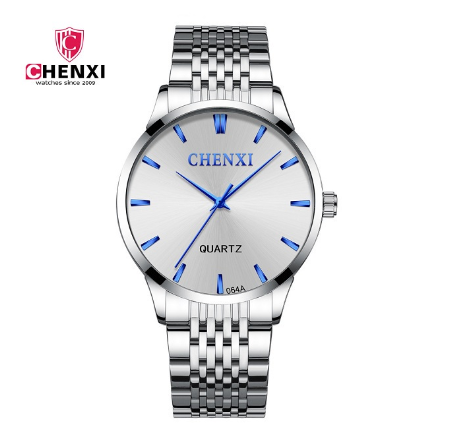 CHENXI Famous Brand Original Brand Stainless Steel Quartz Watch Men's Business Analog Watch Silver Strap 2 Color Dial Watch M8