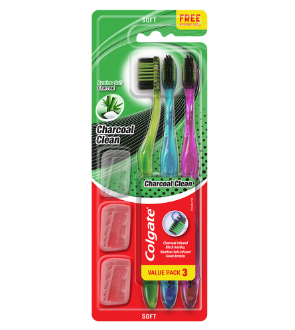 Colgate Charcoal Clean Toothbrush Value Pack 3's  (Assorted)