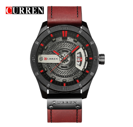 CURREN Men Watches Fashion Casual Military Quartz Sports Waterproof 8301X RED