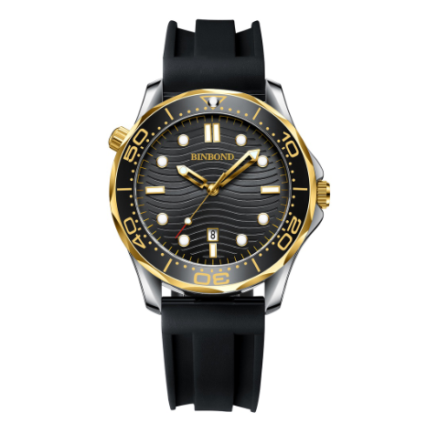Binbond Men Business Steel Band Quartz Watch Rotating Dial Waterproof Unique Watch Men M8