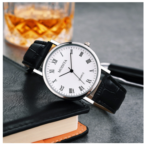 Men Casual Quartz Watch with Stainless Steel Strap M3