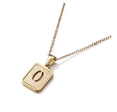 St.kunkka 316L Stainless Steel Hollow A-Z Letter Pendant Necklace for Gift and Birthday Gift O