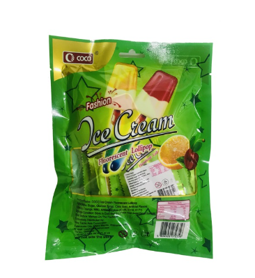 Ice Cream Fluorescent Lollipops Pack 132g