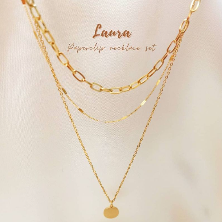 LAURA - Paperclip Choker Layered Stainless Steel Made