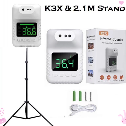 New K3 Non-contact Infrared Thermometer Digital Rechargeable Thermometer Thermal Scanner with Stand