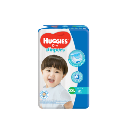 Huggies Dry Diapers XXL 34 pcs