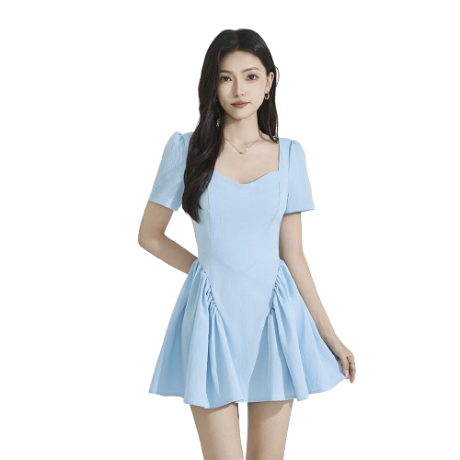 Lovito Casual Plain Pleated Dress for Women L74ED342