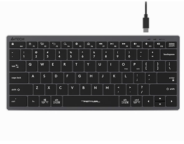 A4Tech FX51 Scissor Switch, Ultra-Slim Keycaps, Splash Proof, USB Keyboard