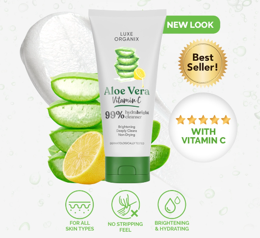 Luxe Organix Aloe Vera Brightening Micro Foam Cleanser With Vitamin C 120ML