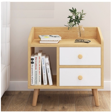 Bedside Table Compact And Convenient Bedside Cabinet With Cabinet 2 Drawers