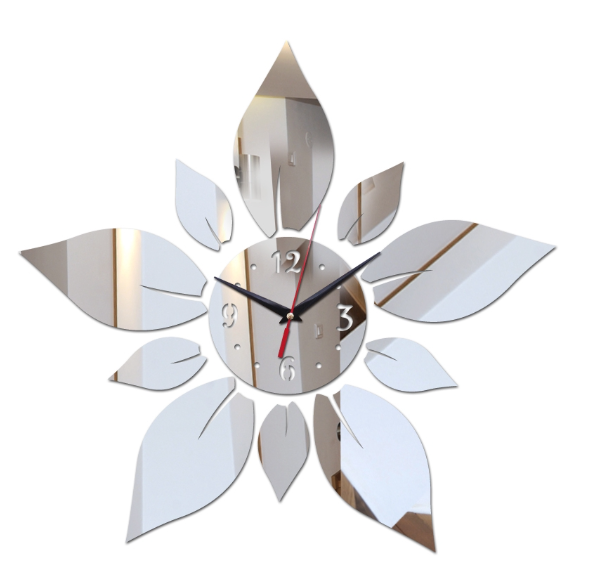 Acrylic Single Face Wall Quartz Clock Home Decor Wall Watches Silver