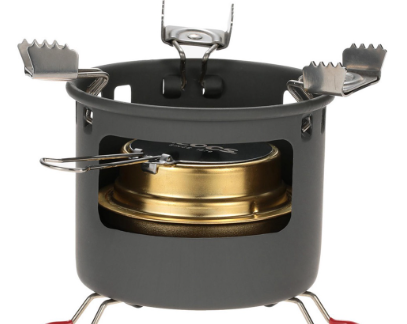 ALOCS Camping Outdoor Spirit Alcohol Burner Camping Stove Alcohol Stove Bracket Support Set