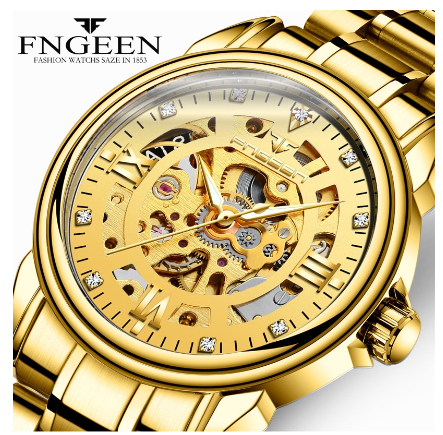 FNGEEN 0014 Men's Automatic Mechanical Watch ALL GOLD