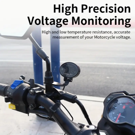 Waterproof 12V Motorcycle Battery Voltage Monitor Display Led Voltage Gauge