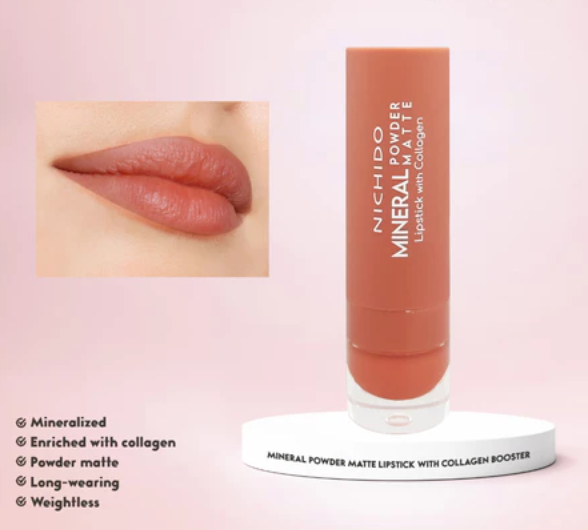 NICHIDO Mineral Powder Matte Lipstick With Collagen Booster - Sugar Rush