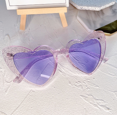 Women's Accessories Vintage Sunglasses Fashion UV400 Protection Heart-Shaped Sunglasses Women Sparkling Glasses