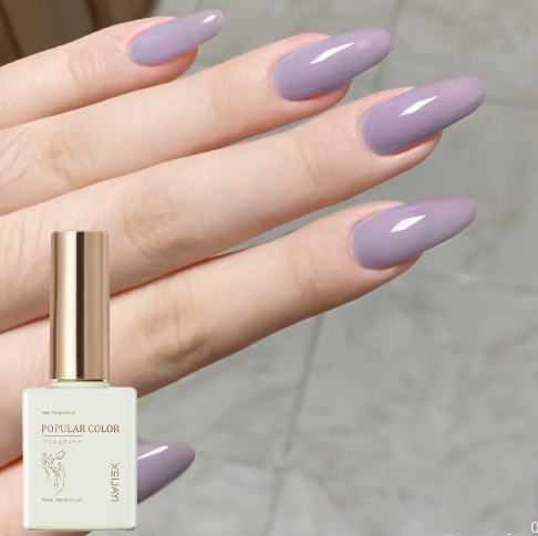Light Purple Color Ice Through Gel Nail Polish 15ML Soak Off Glitter Gel Polish For All Seasons - Home Salon Nail Art DIY