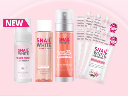 Snailwhite Glass Skin Glow Basics (Cleanser, Glow Potion Toner, Day Cream, Brightening Serum)