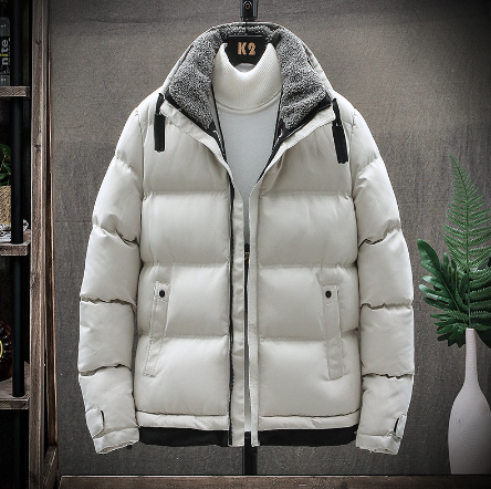 Padded Jacket Men Stand-Up Collar Winter Thickened