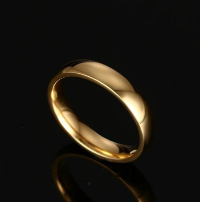 Wide Gold Color Plated Ring Stainless Steel